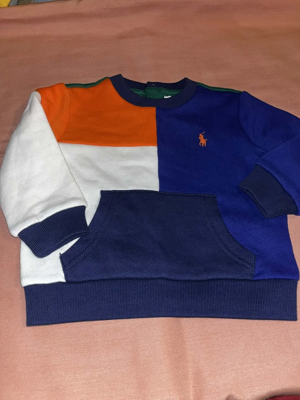Polo by Ralph Lauren Kids Colorblock Sweatshirt & Shorts Set - Navy/Orange/White